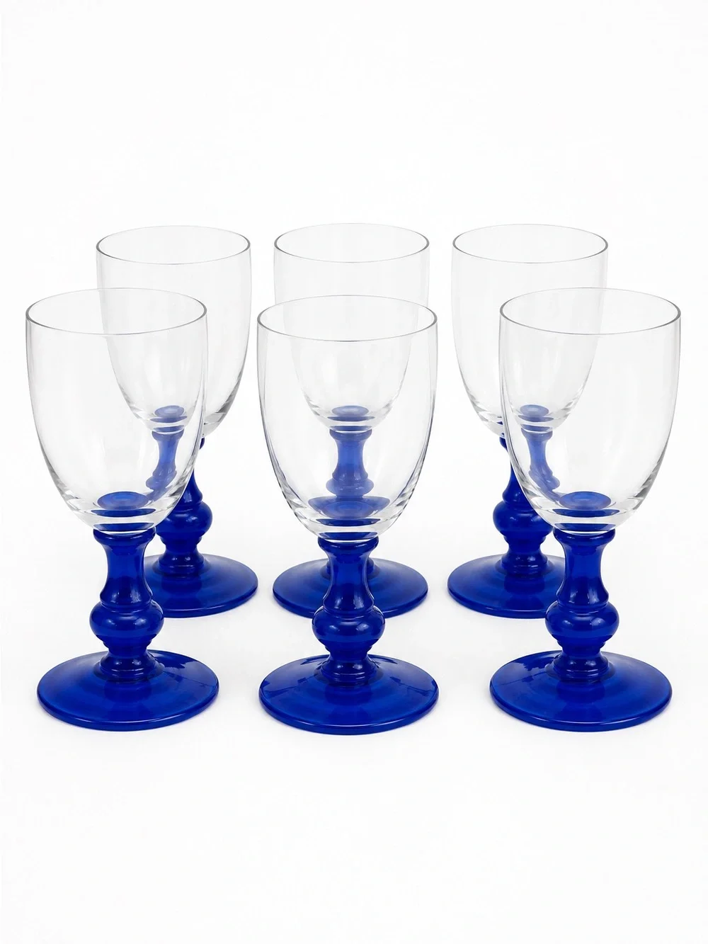 Villeroy & Boch Isabelle Blue Claret Wine Glasses Set of 6